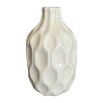 Sagebrook Home 18655-01 Ceramic, 8" Honeycomb Dimpled Vase, Cotton