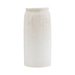 Sagebrook Home 17927-01 Ceramic, 13" Ridged Vase, White