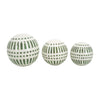 Sagebrook Home 15430-06 Ceramic, Set of 3 6/5/4" Orbs, Drk Sage Green
