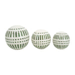 Sagebrook Home 15430-06 Ceramic, Set of 3 6/5/4" Orbs, Drk Sage Green