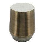 Sagebrook Home 16489 Metal, Drum Like Table Marble Top, Gold