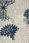 Nourison Aloha Contemporary Ivory/Navy Area Rug