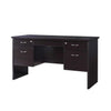 Benzara 55 Inches Wooden Desk with 4 Lockable Drawers, Dark Brown