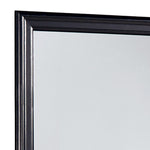 Benzara Wooden Frame Mirror with Mounting Hardware, Black and Silver