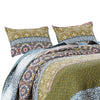 Benzara Loire Fabric King Pillow Sham with Geometric Motifs Pattern, Multicolor