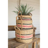Kalalou CJAL1038 Round Rush Baskets, Pink Set of 3