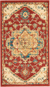 Nourison Traditional Vintage Traditional Red Area Rug