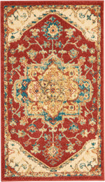 Nourison Traditional Vintage Traditional Red Area Rug