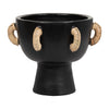 Sagebrook Home 18045-01 Terracotta, 11" Eared Bowl On Stand Vase, Black