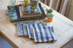 Kalalou NRV1090 Set of 4 Grey Striped Cotton Napkins