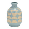 Sagebrook Home 17996-02 Ceramic, 10" Half Circles Vase, Cameo Blue