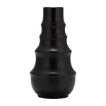 Sagebrook Home 17420-02 Ceramic, 11" Ring Pattern Vase, Black