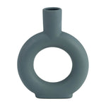 Sagebrook Home 17054-03 Ceramic, 9" Round Cut-Out Vase, Deep Teal