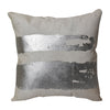 Sagebrook Home 60025 20X20" Leather, Shimmer Decorative Pillow, Silver