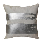 Sagebrook Home 60025 20X20" Leather, Shimmer Decorative Pillow, Silver