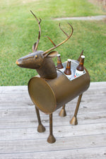 Kalalou NKC2340 Reclaimed Metal Barrel Deer Cooler/Planter With Brass