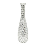 Sagebrook Home 18519-02 Glass, 16" Mosaic Vase, White