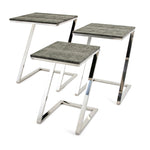 IMAX Worldwide Home Melora Stainless Steel Tables - Set of 3