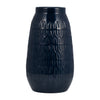 Sagebrook Home 16945-04 Ceramic, 12" Carved Vase, Navy Blue