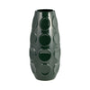 Sagebrook Home 18376-01 Stoneware, 13" Circle Embossed Vase, Forest Green