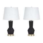 Sagebrook Home 51202 Set of 2 Metal&Crystal 24" Table Lamp, Black/Gold