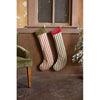 Kalalou set of 2 giant striped Christmas stockings with velvet collar