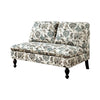 Benzara Fabric Loveseat Chair with Floral Pattern, Multicolor