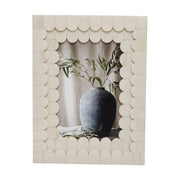 Sagebrook Home 18121-01 Resin, 4X6 Scalloped Photo Frame, Ivory