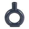 Sagebrook Home 17054-06 Ceramic, 9" Round Cut-Out Vase, Cobalt Blue