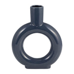 Sagebrook Home 17054-06 Ceramic, 9" Round Cut-Out Vase, Cobalt Blue