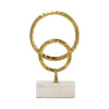 Sagebrook Home 17523-02 Metal/Marble, 17" Double Ring Accent, Gold
