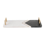 Sagebrook Home 17439-03 Marble, 2"H, Tray W/Handles, White/Copper