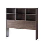 Benzara Wooden Twin Headboard with 6 Open Slots and Dual Tone Look, Gray