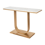 Sagebrook Home 17817 Metal/Marble, 47X32 Accent Table, Gold/White
