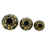Sagebrook Home 17910-03 Ceramic, Set of 3 4/5/6", Orbs Black/Gold