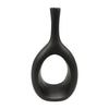 Sagebrook Home 18588-02 Ceramic, 12" Curved Open Cut Out Vase, Black