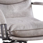 Benzara Swivel Leatherette Tufted Office Chair with Metal Star Base, White
