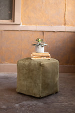 Kalalou NKHU1009 Velvet Pouf - Avocado