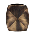 Sagebrook Home 17964-03 Metal, 10" Ribbed Vase, Brass Antique