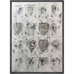 Sagebrook Home 70145 36x48" Hearts Hand Painted Canvas, Gray