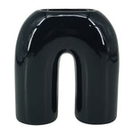 Sagebrook Home 16839-05 Ceramic, 8" Horseshoe Vase, Navy Blue