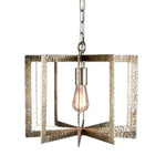 Benzara 1 Light Wrought Iron Frame Chandelier, Gray