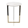 Sagebrook Home 18942 Metal, 20" Selenite Top Accent Table, Ivory/Gold