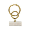 Sagebrook Home 17523-03 Metal/Marble, 12" Double Ring Accent, Gold