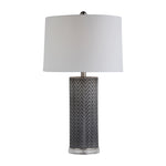 Sagebrook Home 51246-02 Glass 28" Chevron Table Lamp, Gray/White