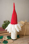 Kalalou CHB2031 Felt Santa with Glasses Wine Topper Set of 4