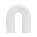 Sagebrook Home 17597-01 Marble, 6" Rounded Horseshoe Table Top Deco, White