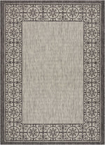 Nourison Garden Party Transitional Ivory/Charcoal Area Rug