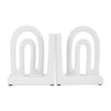 Sagebrook Home 16834-01 Ceramic, Set of 2 6" Arch Bookends, White