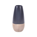 Sagebrook Home 17860-04 Ceramic, 9" 2-Tone Vase, Creme/Black